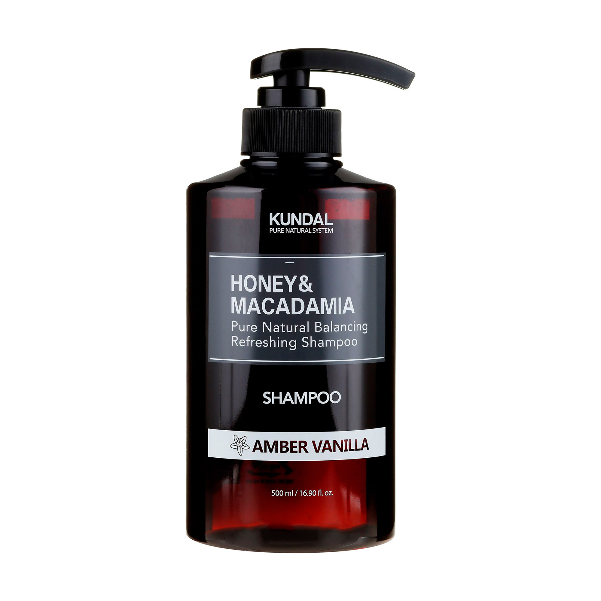 Безсульфатний шампунь для волосся Kundal Honey &amp; Macadamia Amber Vanilla Shampoo Бурштинова ваніль, 500 мл